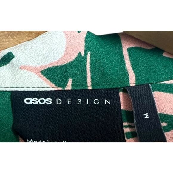 ASOS DESIGN Mens relaxed camp collar shirt jazz band print Tropical M Beach - Picture 5 of 7